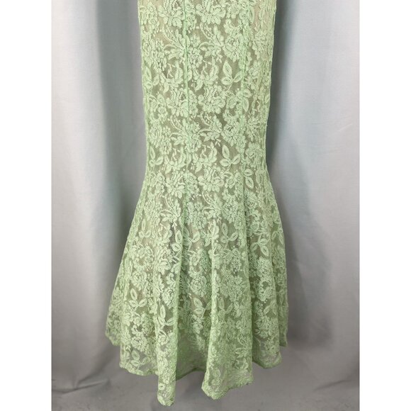 La Femme 20047 Lime Green Full Lace Strapless Formal Gown $605 - Picture 4 of 12